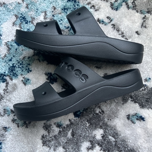 CROCS wedge chunky slide on sandals - Picture 3 of 7